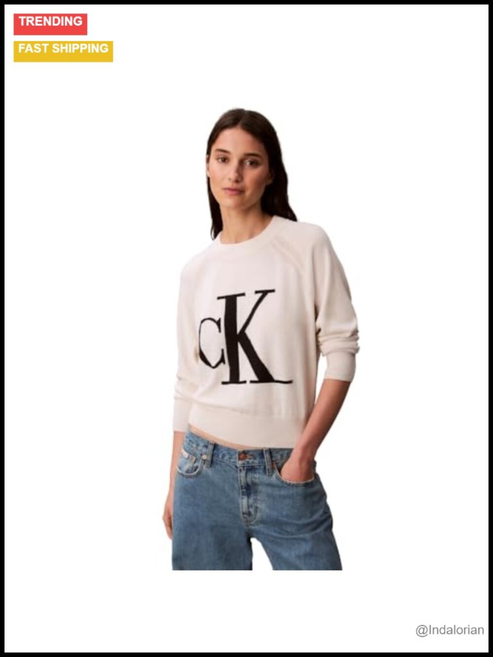 Calvin Klein Monogram Logo Mockneck Sweater Pullover Long Raglan Sleeve